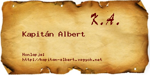 Kapitán Albert névjegykártya